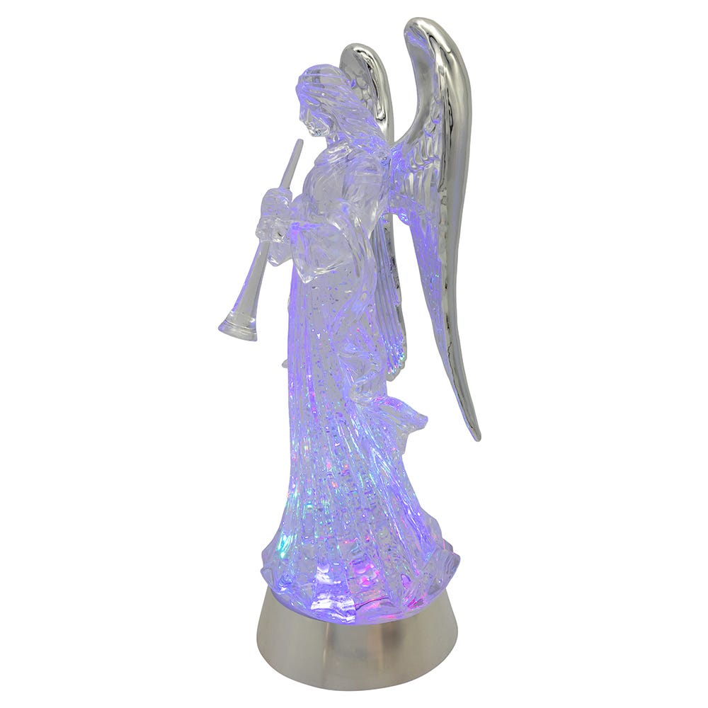 Kurt S. Adler 13.25“ Battery Operated USB LED Lighted Angel With Horn Water Globe