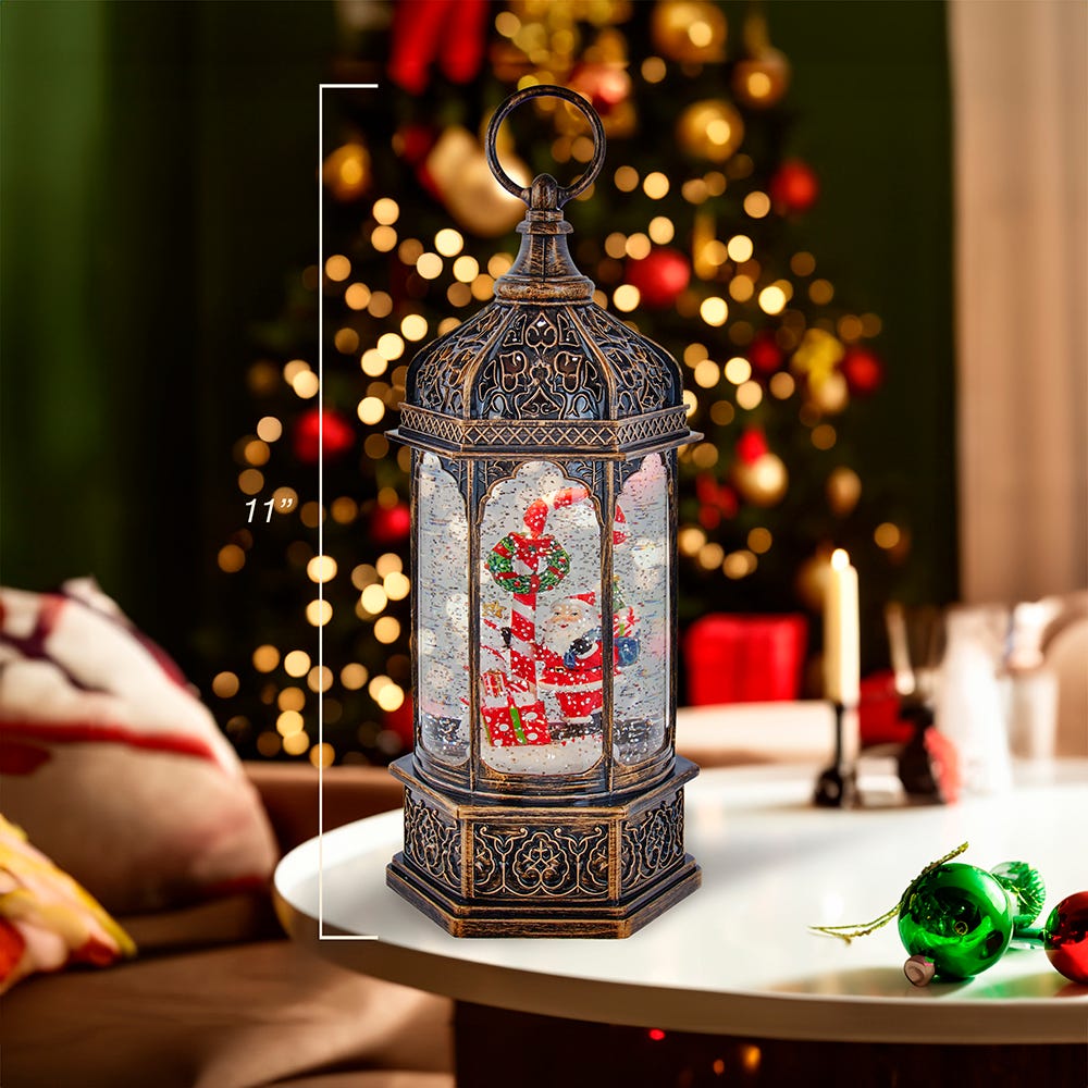 Kurt S. Adler 11“ Battery Operated LED Santa Water Lantern