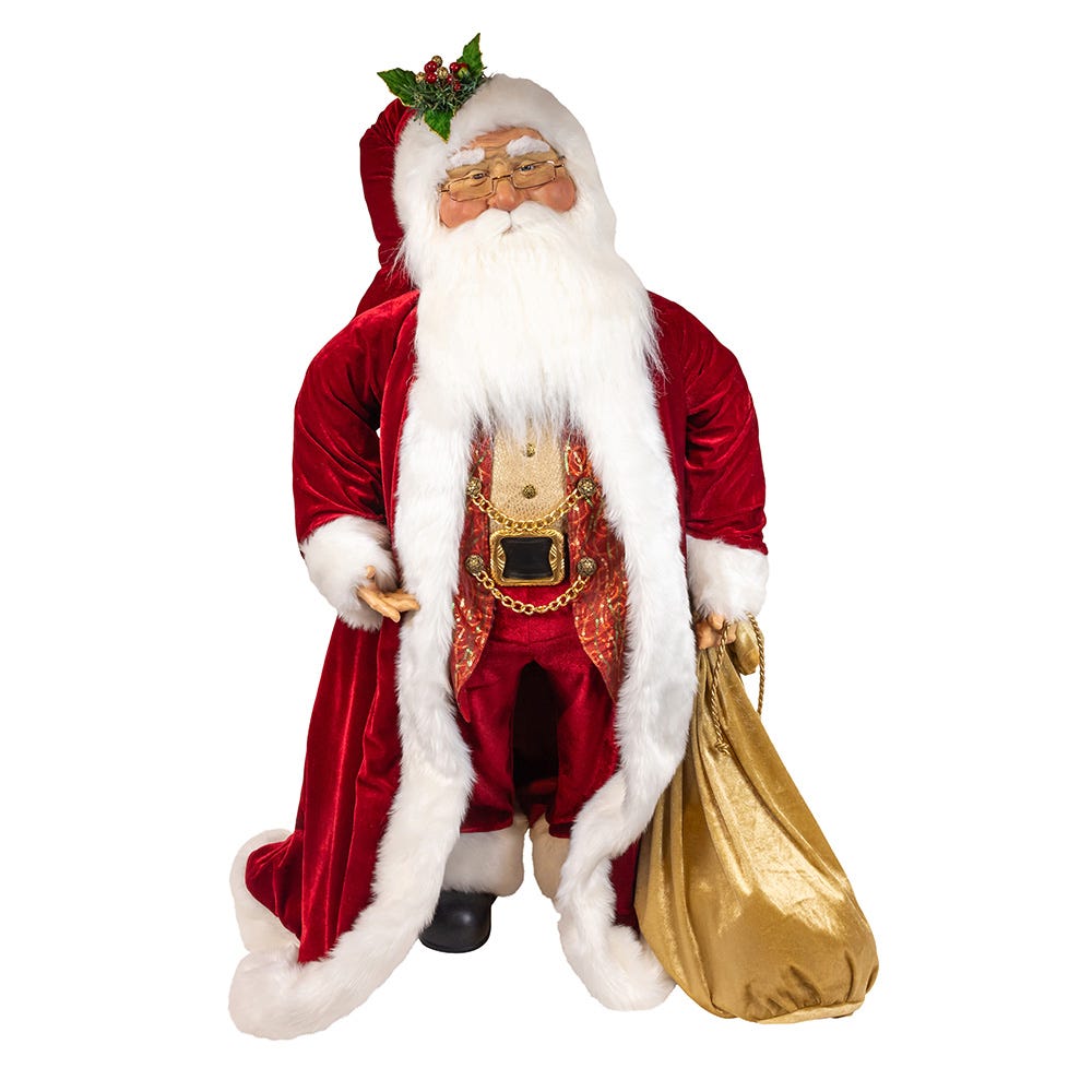 Kurt S. Adler 40“ Jacqueline Kent Traditional Santa With Bag