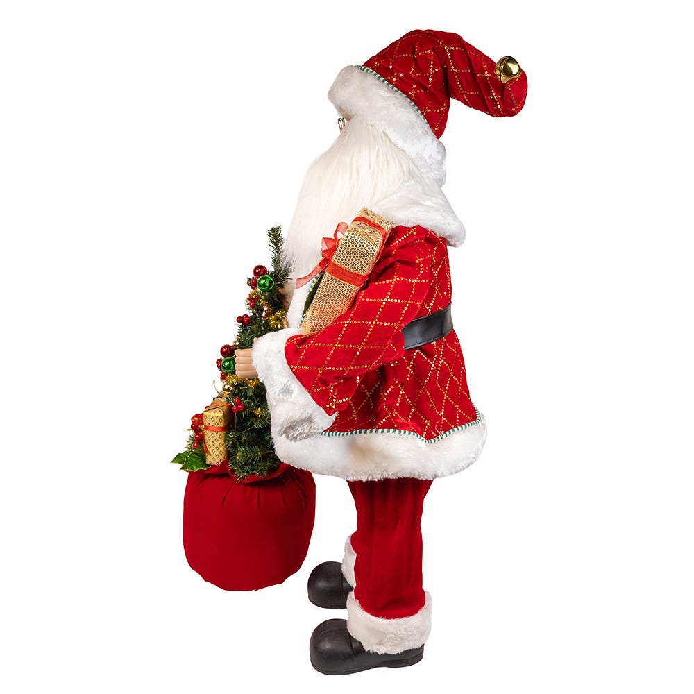 Kurt S. Adler 36“ KSA Kringles Battery Operated Santa With Bag & Tree