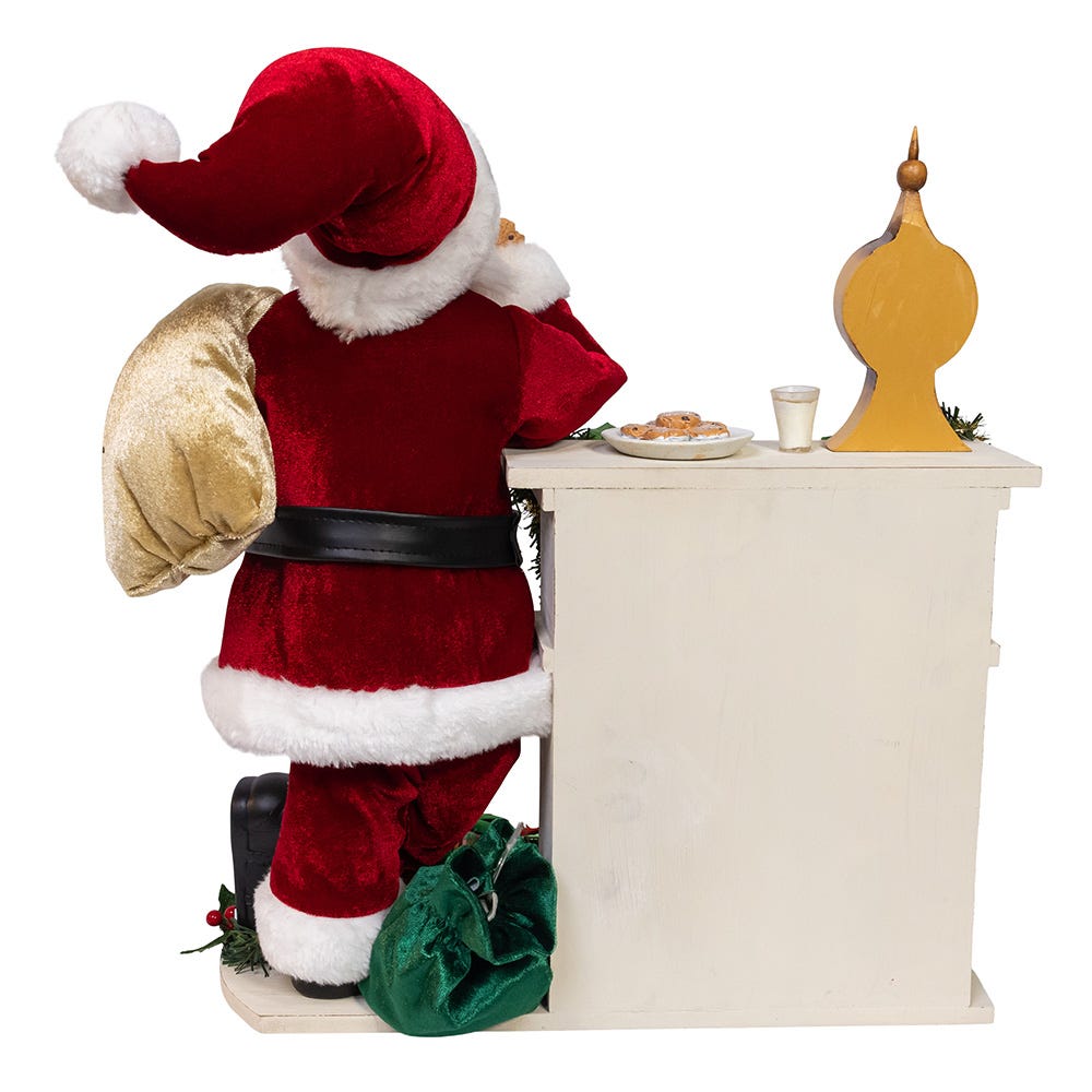 Kurt S. Adler 17“ KSA Kringles Santa With LED Fireplace Mantle