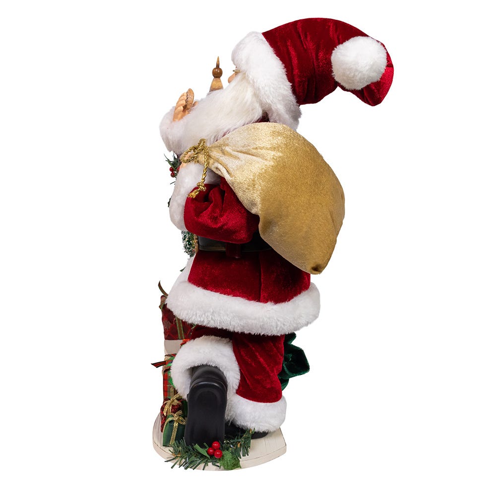 Kurt S. Adler 17“ KSA Kringles Santa With LED Fireplace Mantle