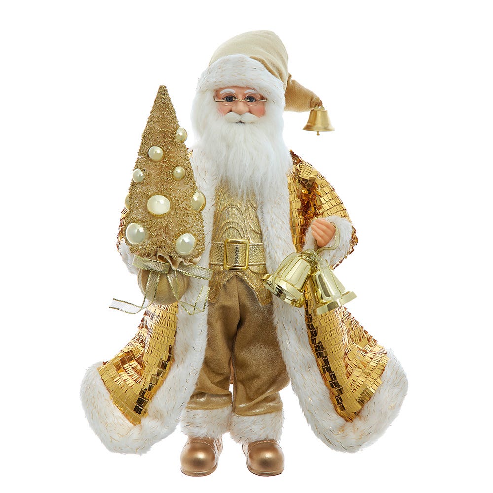 Kurt S. Adler 18“ KSA Kringle Standing Gold Santa With Tree