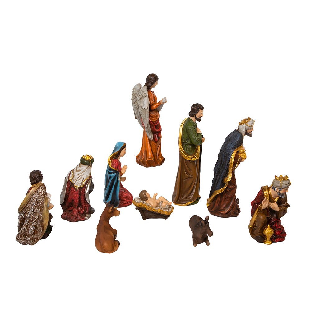 Kurt S. Adler 12.5“ Nativity Figurine Table Pieces, 10-Piece Set