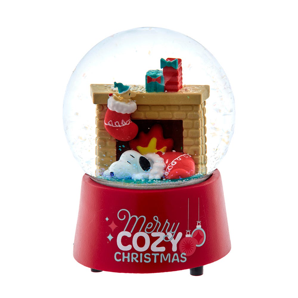 Kurt S. Adler Peanuts© 100MM Musical Snoopy Fireplace Water Globe