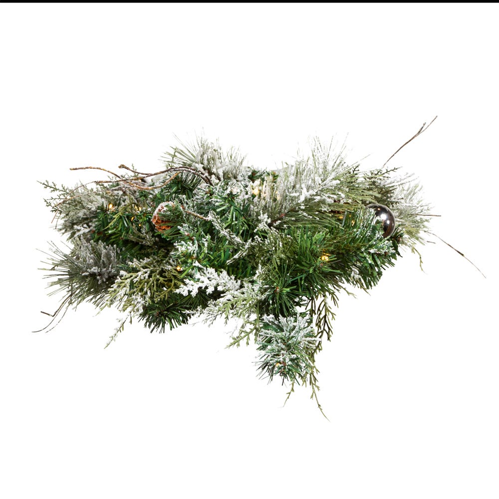 Kurt S. Adler 26“ Battery Operated Pre-Lit Warm White LED Pinecone Wall Tree