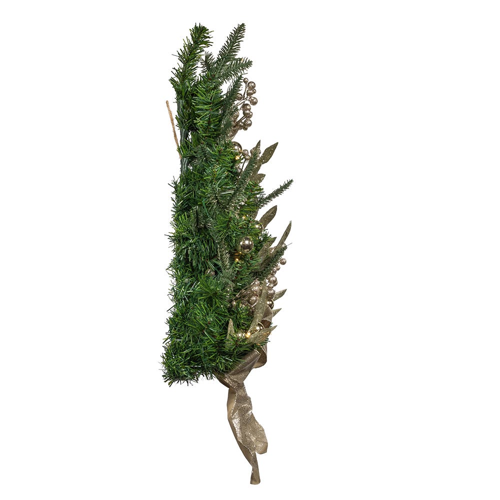 Kurt S. Adler 22“ Battery Operated Pre-Lit Decorated Champagne Wall Tree