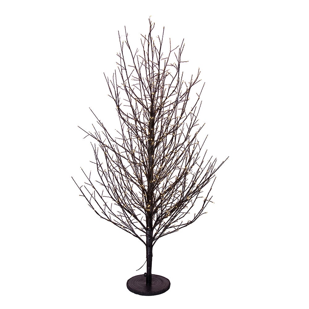 Kurt S. Adler 4' Pre-Lit Warm White Fairy Cluster LED Dark Brown Twig Tree