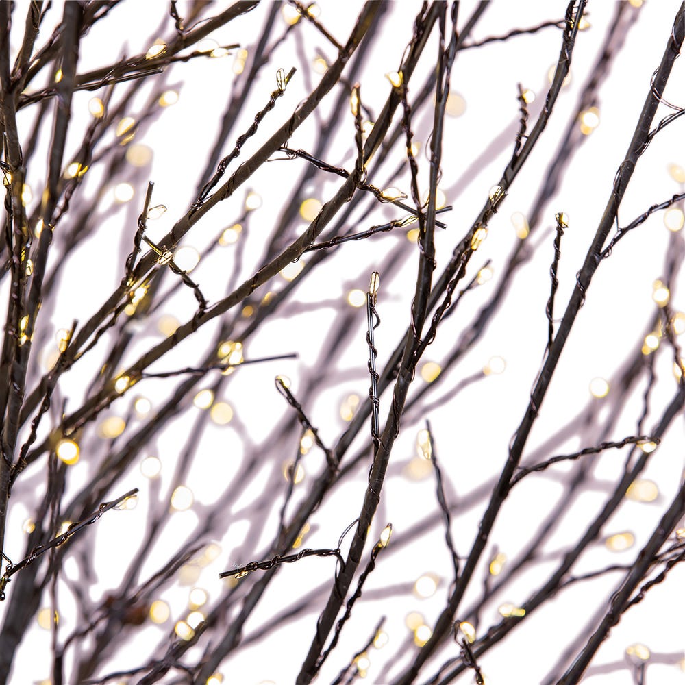 Kurt S. Adler 4' Pre-Lit Warm White Fairy Cluster LED Dark Brown Twig Tree