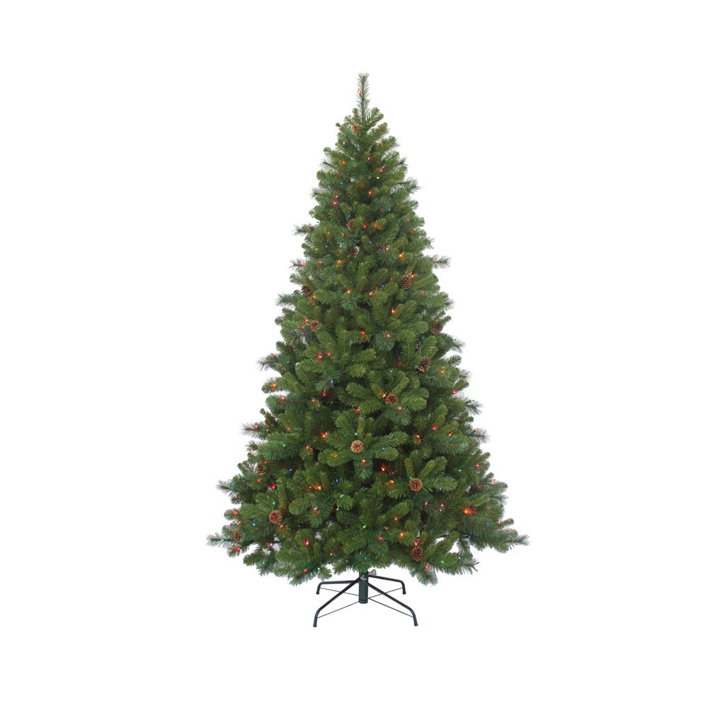 Kurt S. Adler 7.5' Pre-Lit Multicolor Incandescent Burlington Spruce Tree