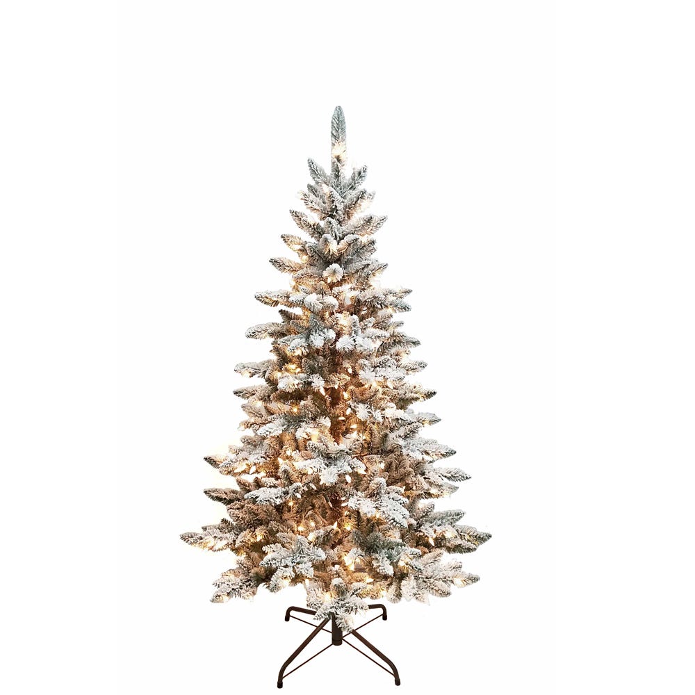 Kurt S. Adler 5' Pre-Lit Clear Incandescent Snow Pine Tree