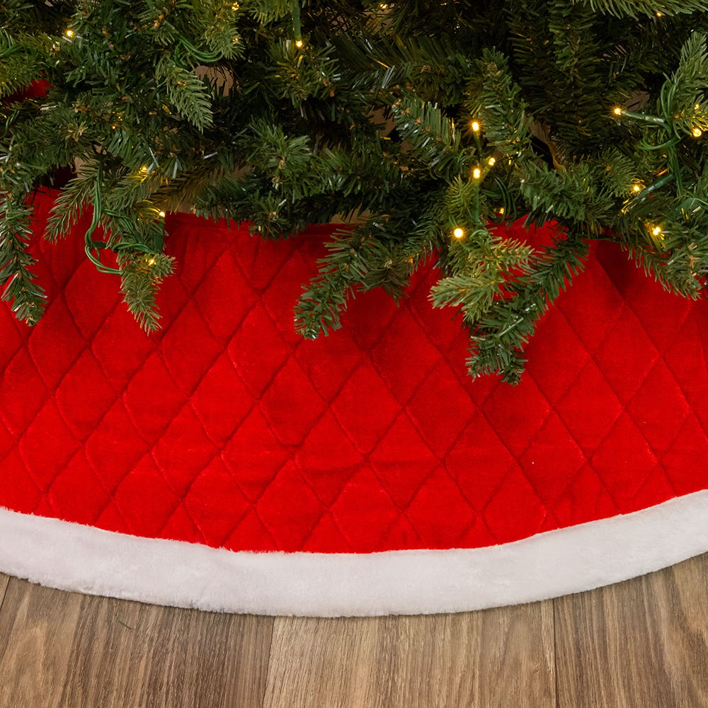 Kurt S. Adler 24“ Quilted Red Velvet Tree Collar