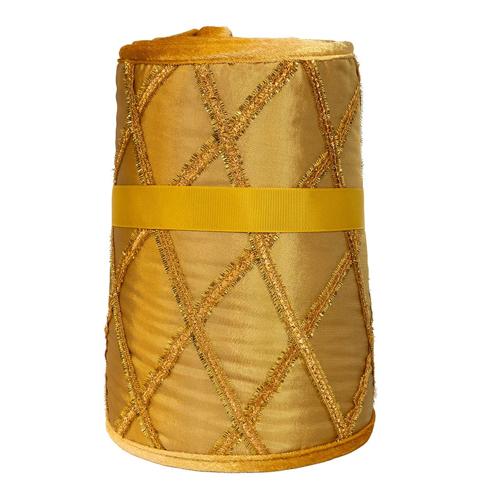 Kurt S. Adler 24β Embroidered Gold Satin Tree Collar