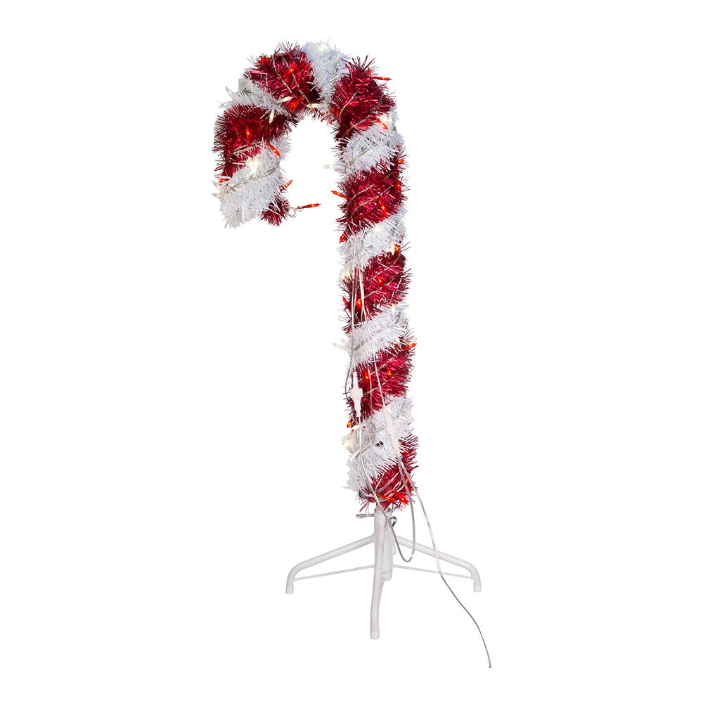 Kurt S. Adler 3' Pre-Lit LED Tinsel Candy Cane