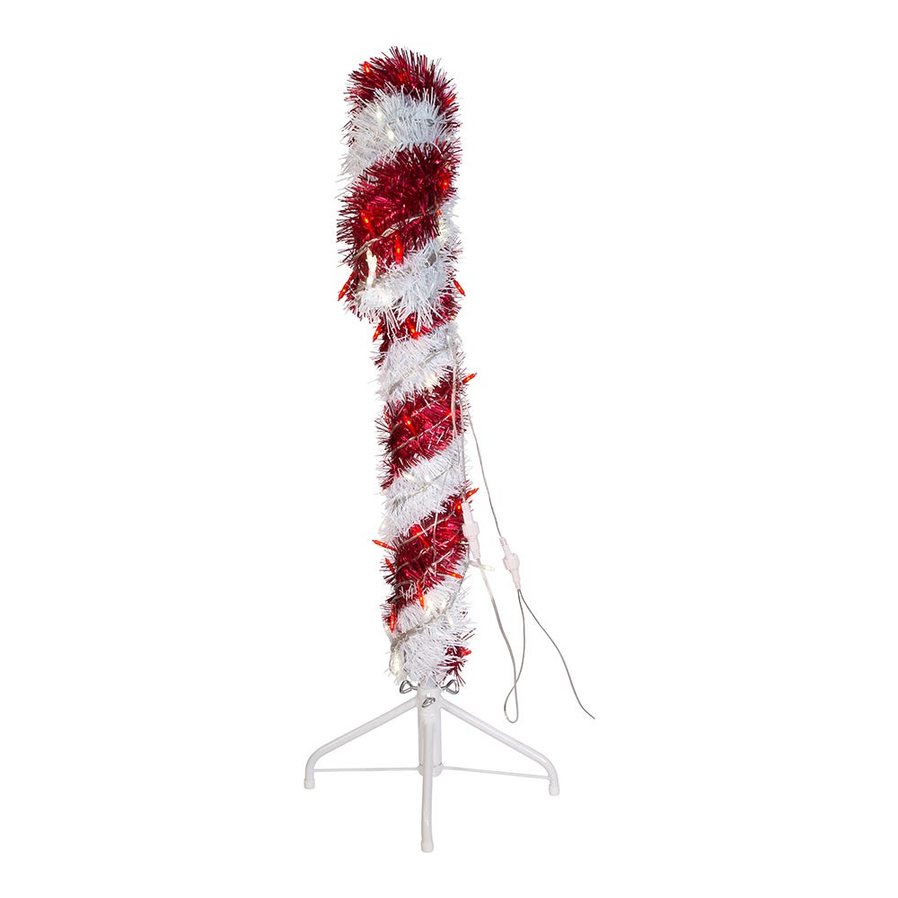 Kurt S. Adler 3' Pre-Lit LED Tinsel Candy Cane