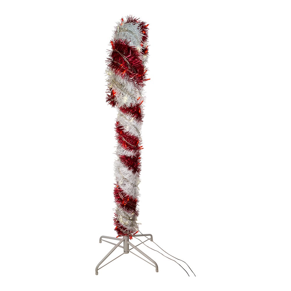Kurt S. Adler 4' Pre-Lit LED Tinsel Candy Cane