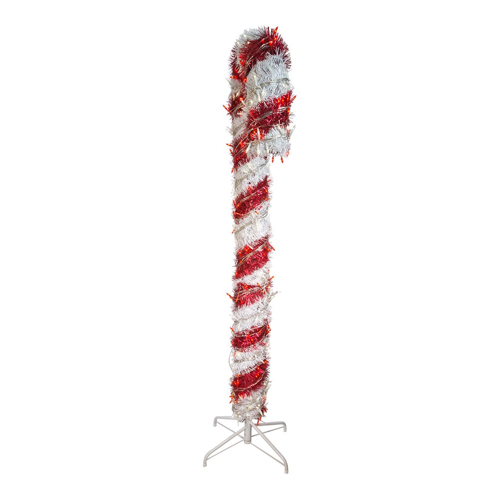 Kurt S. Adler 5' Pre-Lit LED Tinsel Candy Cane