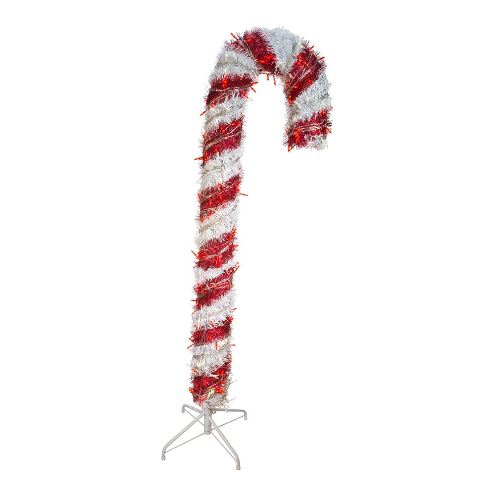 Kurt S. Adler 5' Pre-Lit LED Tinsel Candy Cane