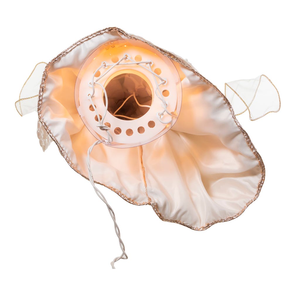 Kurt S. Adler 16β UL 10-Light White & Rose Gold African American Angel Treetop