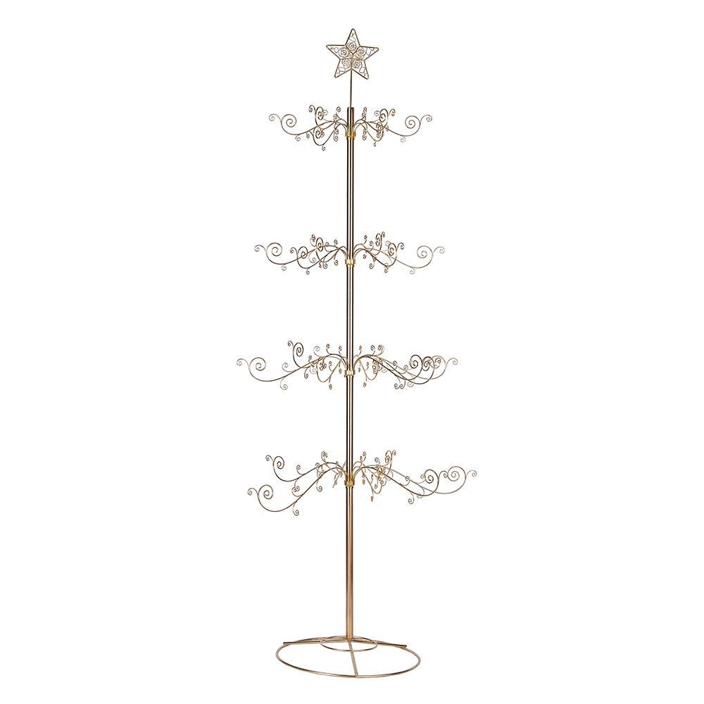 Kurt S. Adler 7' Un-Lit Gold Metal Christmas Tree