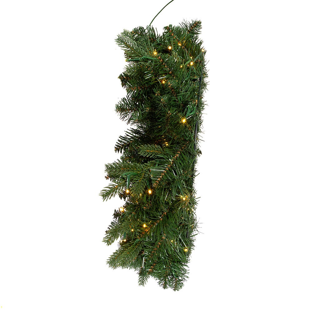 Kurt S. Adler 24“ Pre-Lit Warm White Cluster LED Noble Fir Wreath