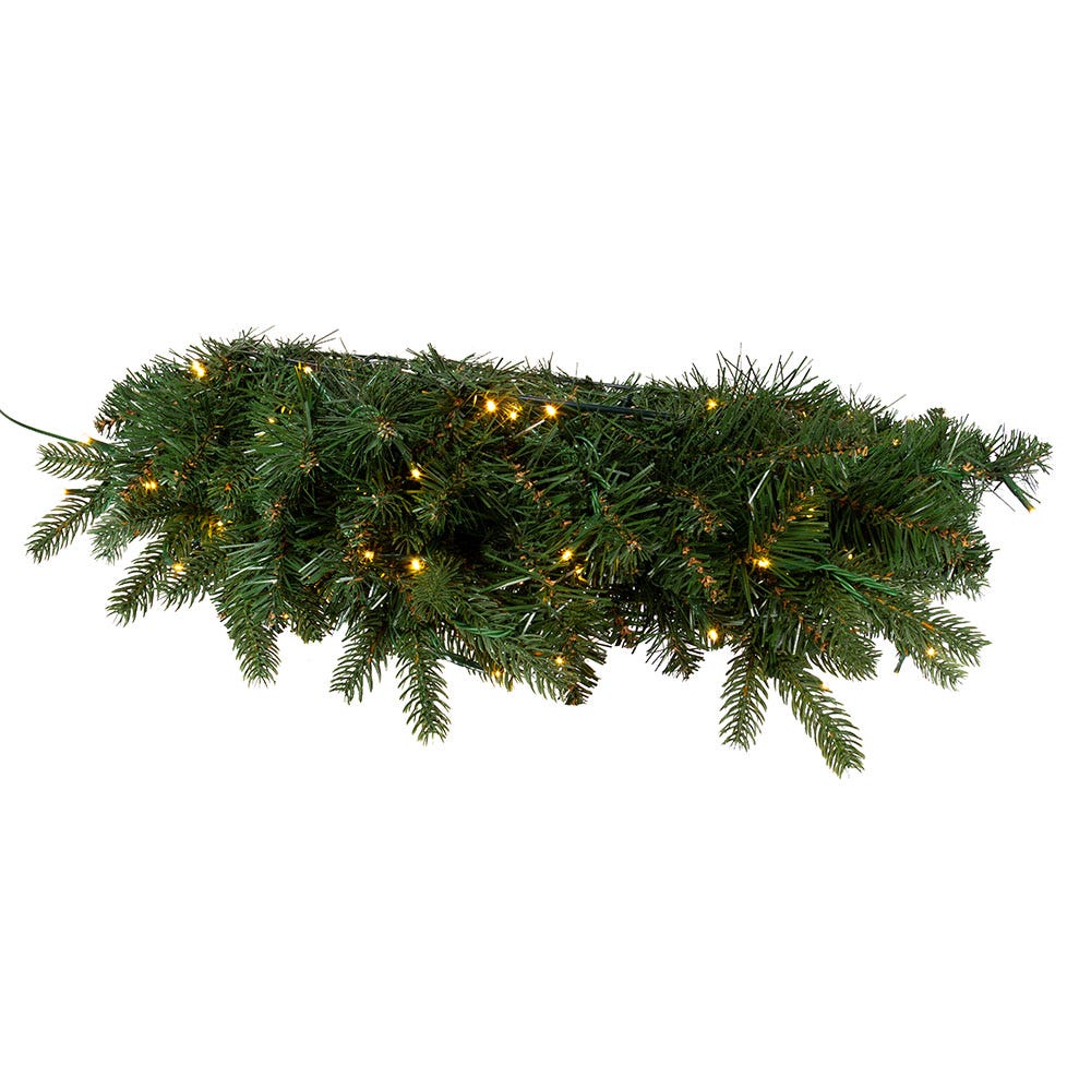 Kurt S. Adler 24“ Pre-Lit Warm White Cluster LED Noble Fir Wreath