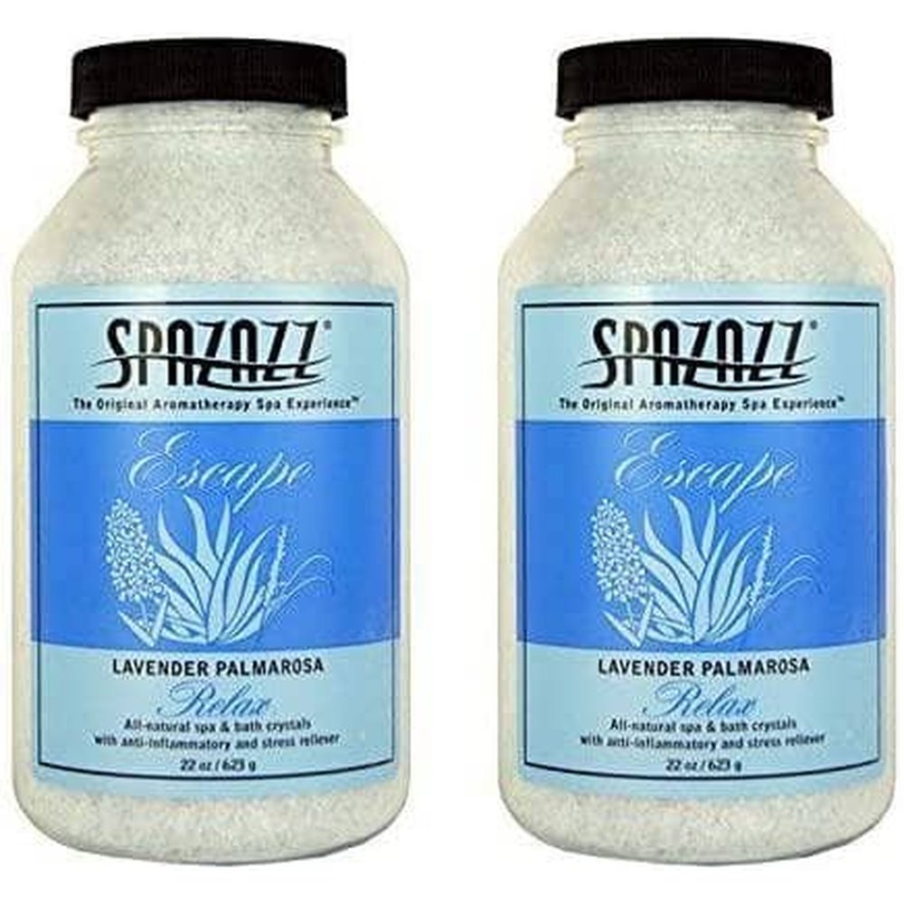 Spazazz Aromatherapy Spa/Bath Crystals 2PK – Classics (Lavender Palmerosa 22oz (2 Pack)) Lavender Palmerosa 22 Ounce (2 Pack)