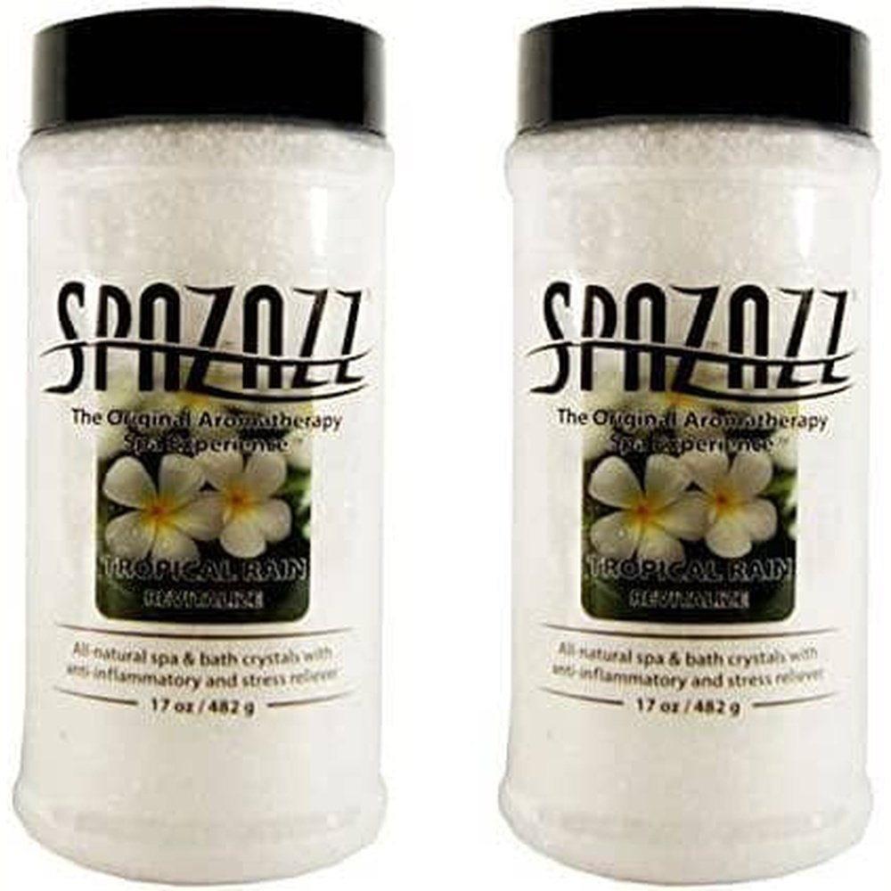 Spazazz Aromatherapy Spa and Bath Crystals Originals (Tropical Rain 17oz (2 Pack)) Tropical Rain 17 Ounce (2 Pack)