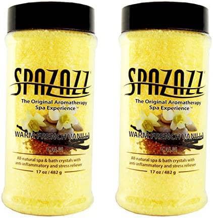 Spazazz Aromatherapy Spa and Bath Crystals - Warm French Vanilla 17oz (2 Pack) Warm French Vanilla 17 Ounce (2 Pack)