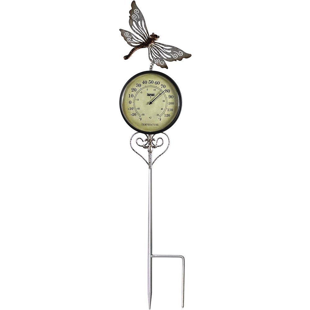 Poolmaster 54583 Outdoor Thermometer Garden Stake, Dragonfly, Multi