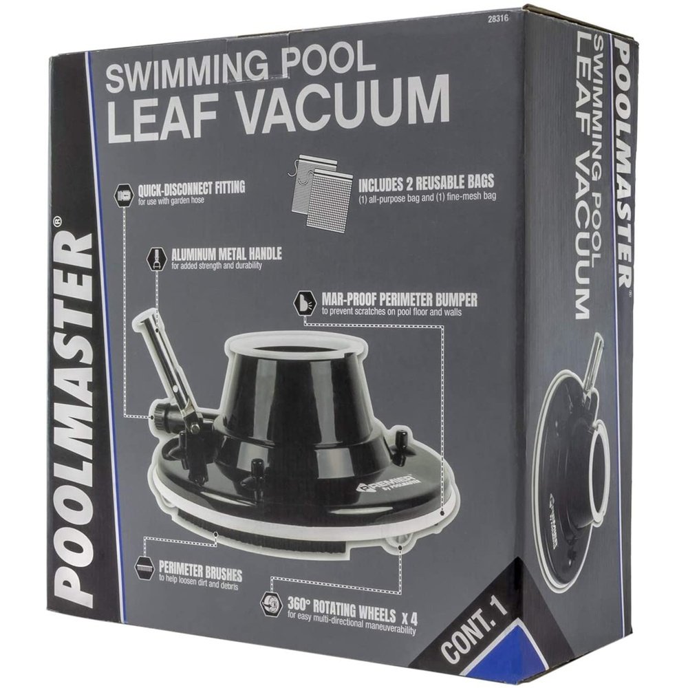 Poolmaster 28316 Swimming Pool Leaf Vacuum, Premier Collection Medium