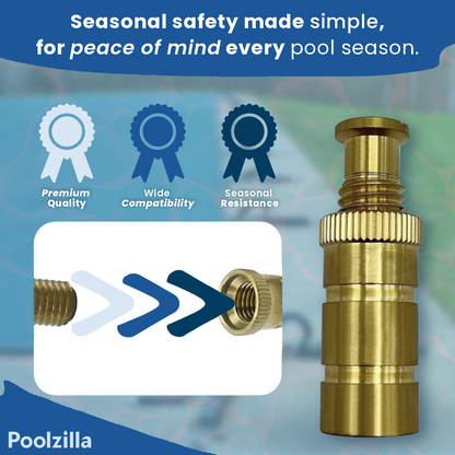 Poolzilla Pool Safety Cover Brass Anchors for Concrete and Pavers - Universal Fit