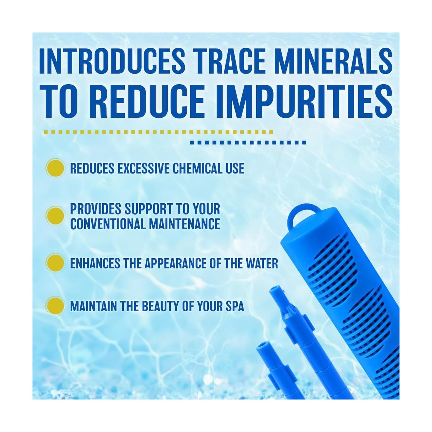 Poolzilla Hot Tub Mineral Sanitizer Stick, for Reduced Impurities