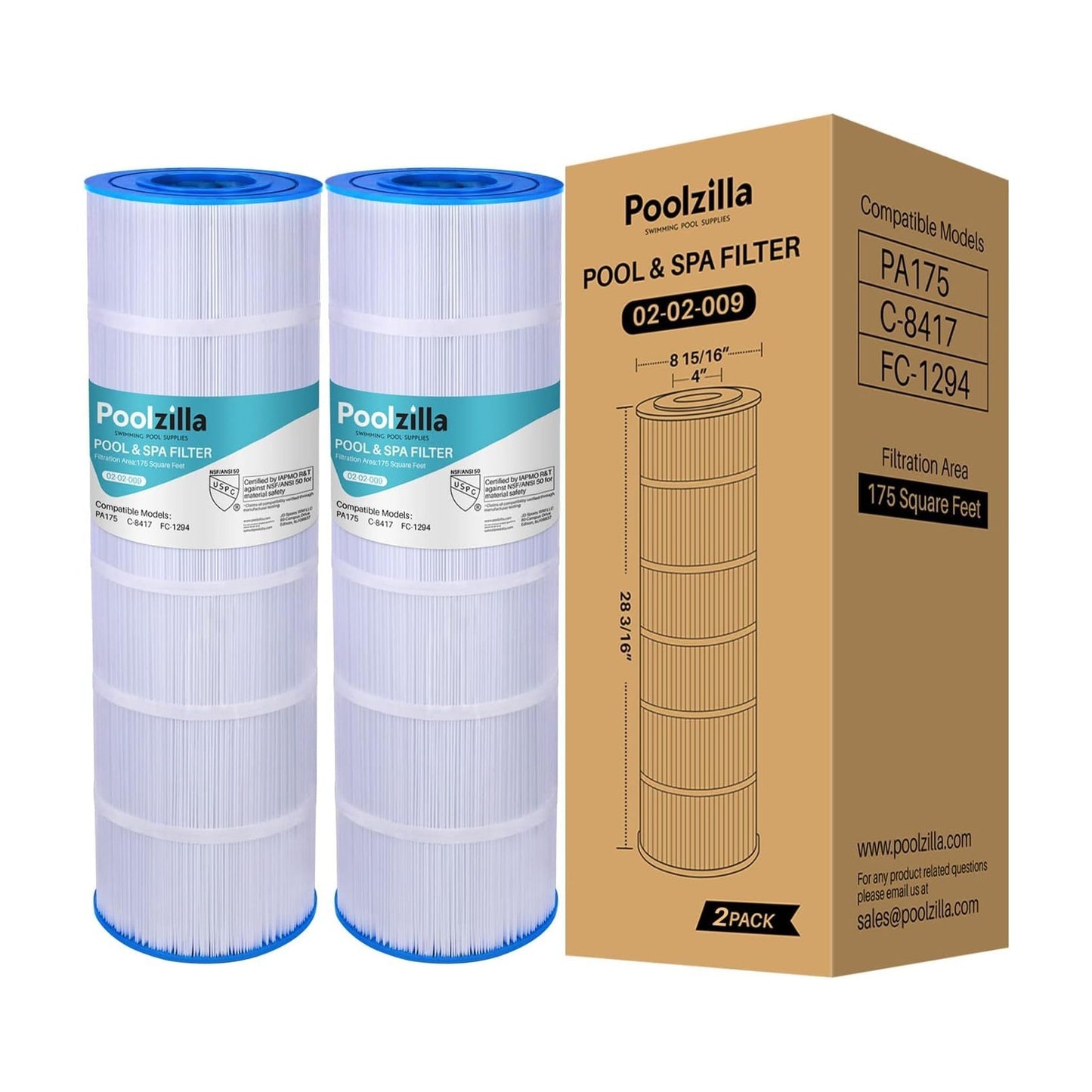 Pool Filter Cartridge for Pleatco PA175 - Replaces PCCF-175, 25230-0175S