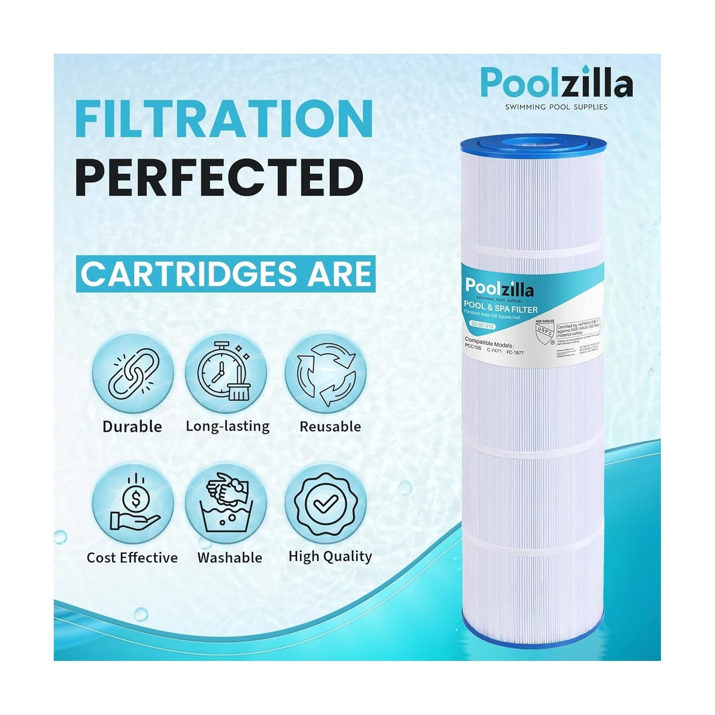 Pool Filter Cartridge for CCP420 - Replaces Filbur FC-1977, 160301