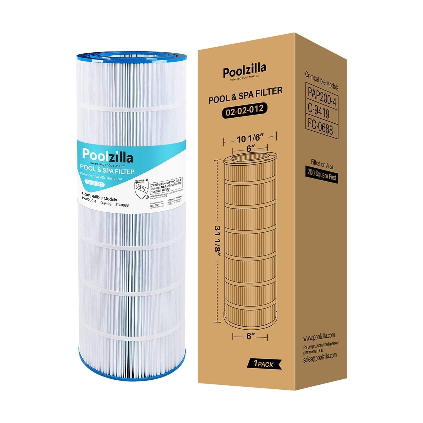 Pool Filter Cartridge for Pentair R173217 - Replaces CC200, Pleatco PAP200
