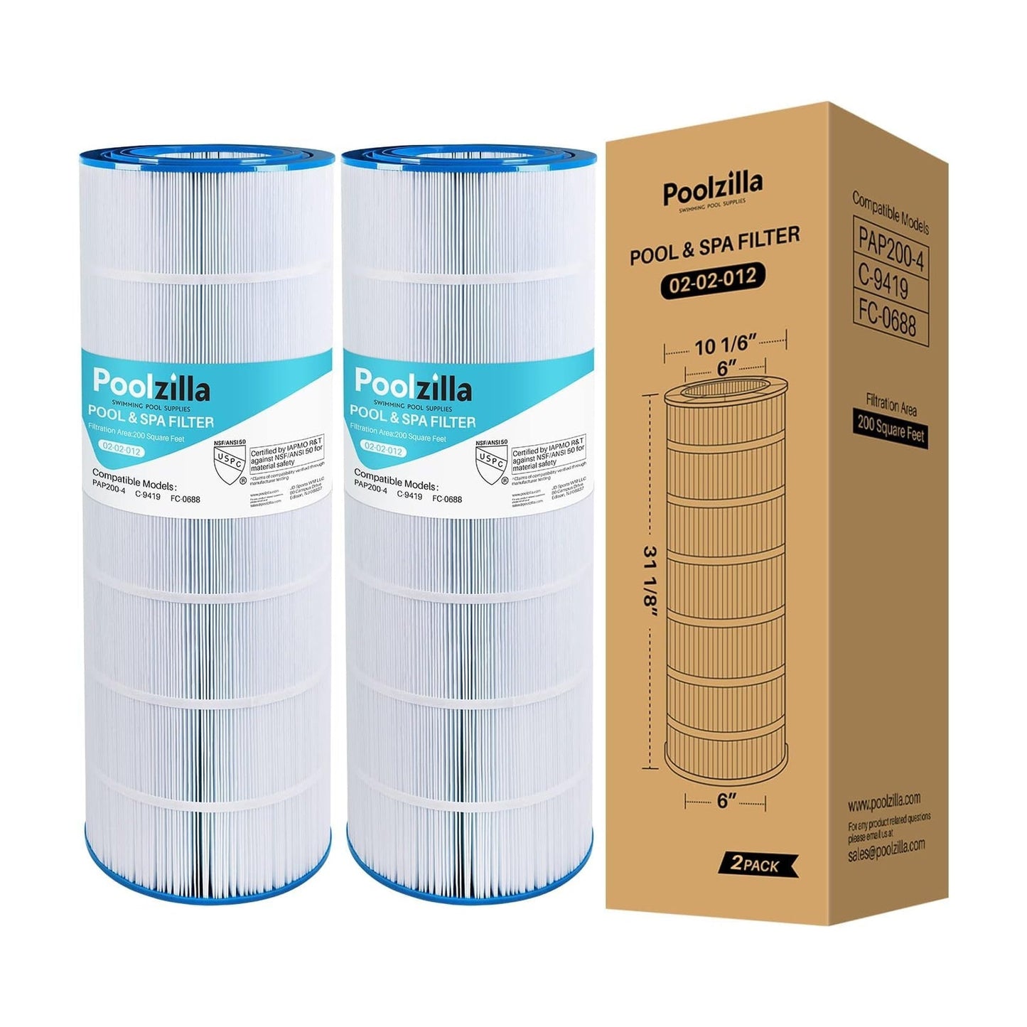 Pool Filter Cartridge for Pentair R173217 - Replaces CC200, Pleatco PAP200