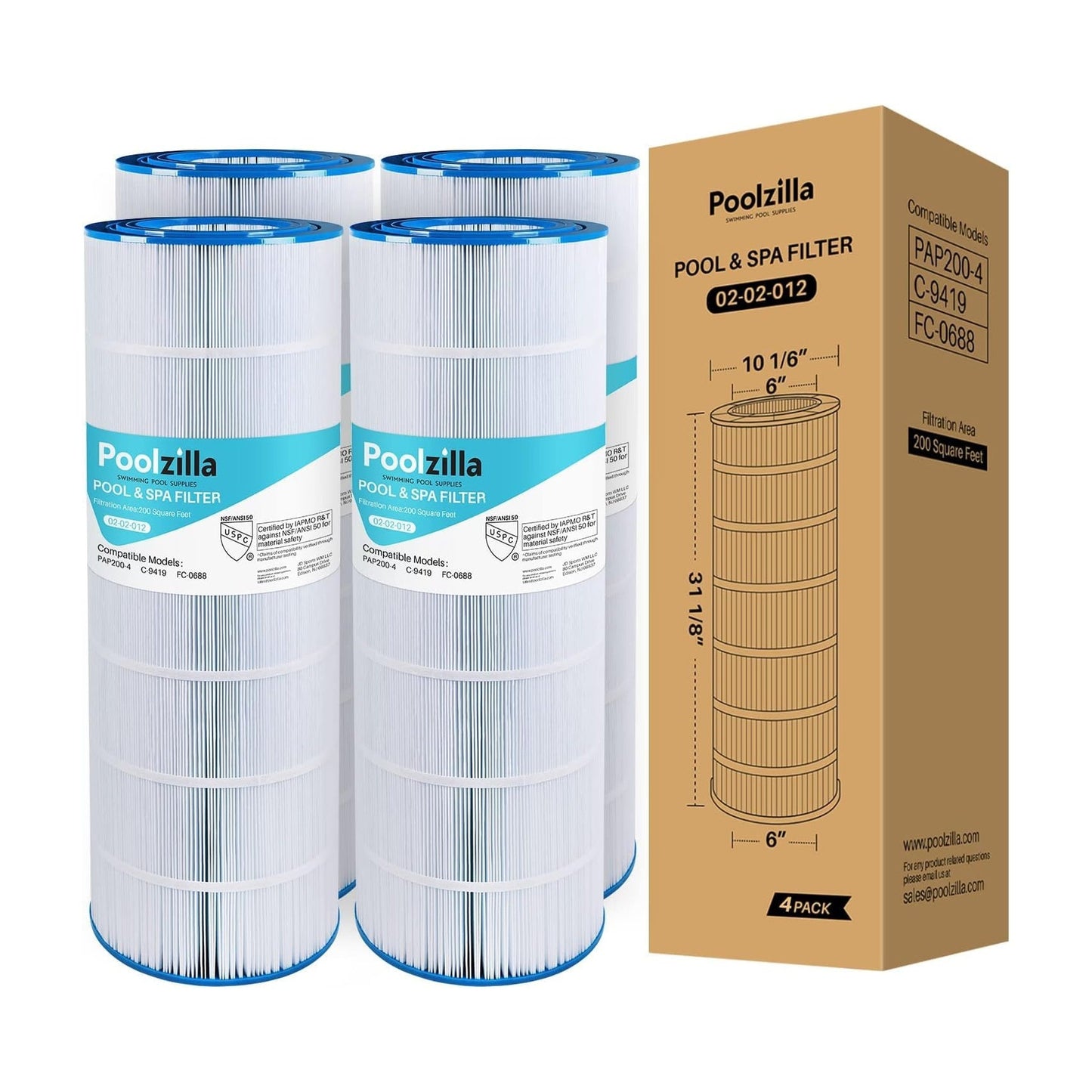 Pool Filter Cartridge for Pentair R173217 - Replaces CC200, Pleatco PAP200
