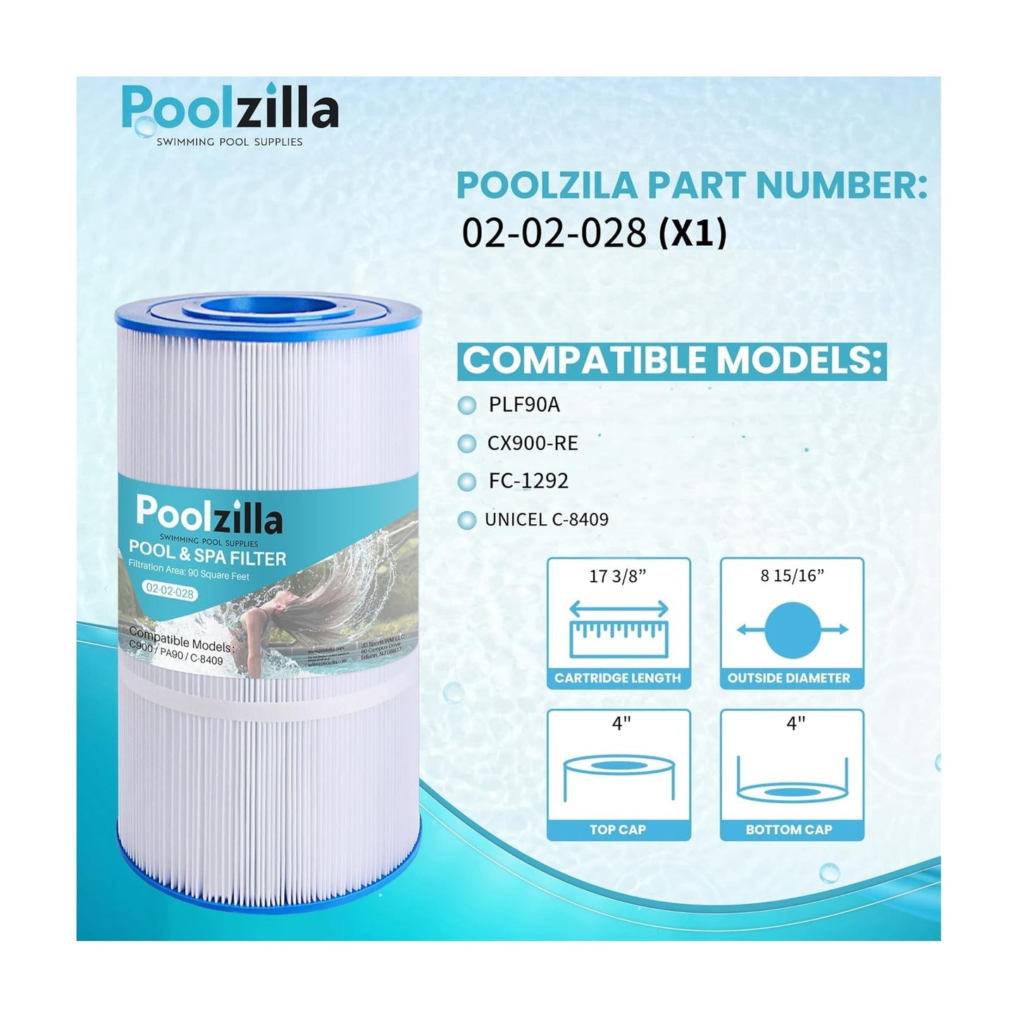 Pool Filter Cartridge for Star Clear Plus - Replaces Sta-Rite PXC95, PLF90A
