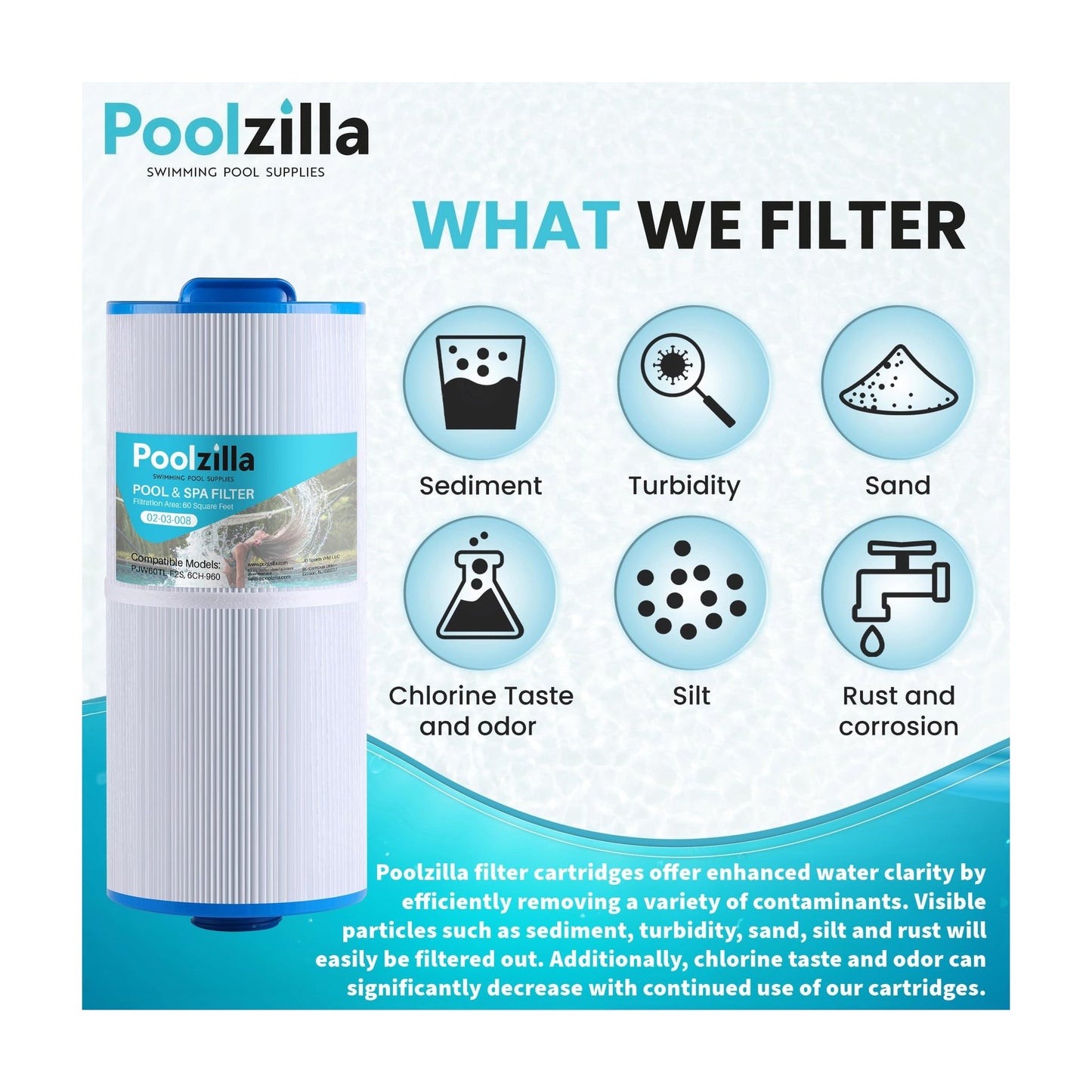 Spa Filter Cartridge for Jacuzzi J-300 - Replaces 6540-476, SD-00640