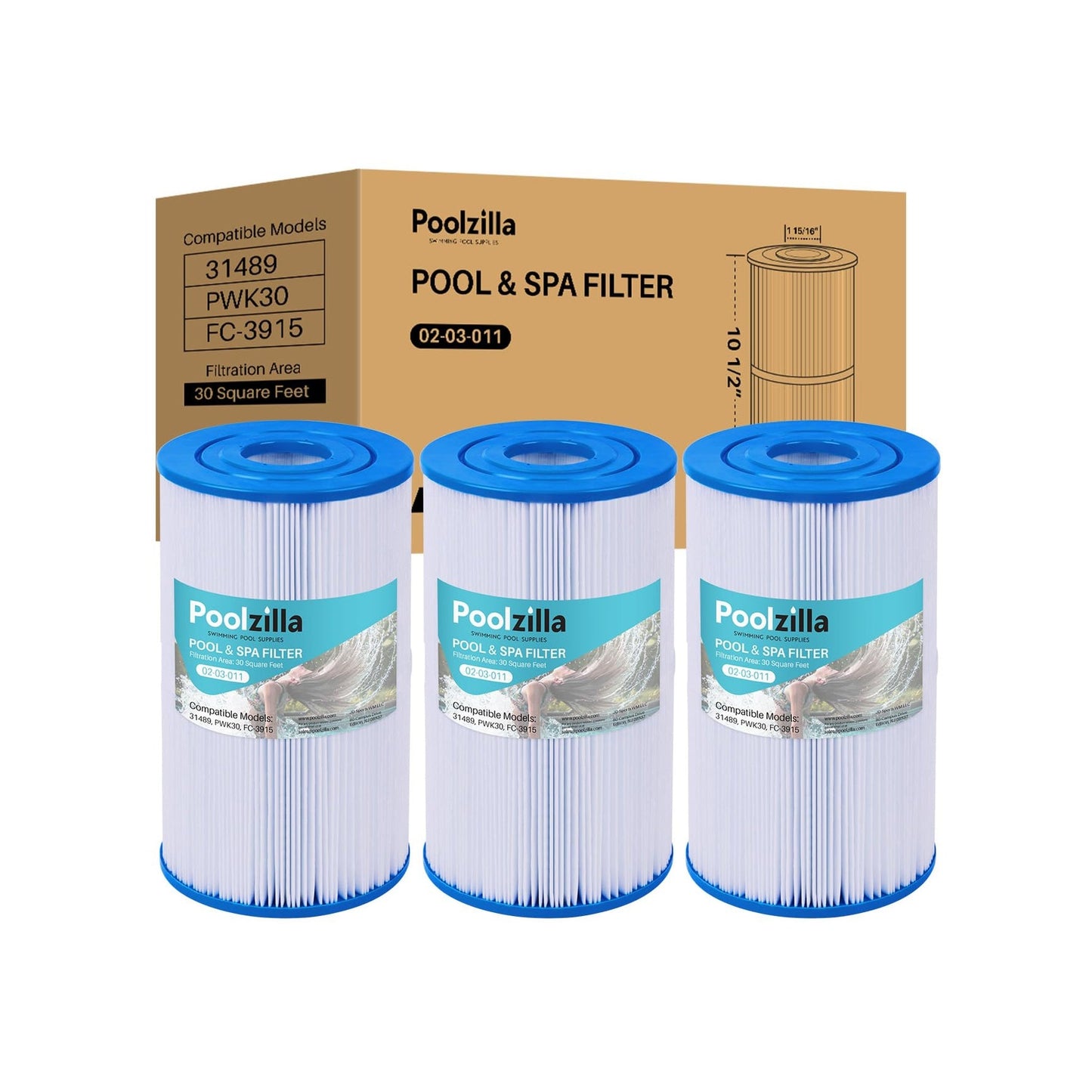 Spa Filter Cartridge for Pleatco PWK30 - Replaces Unicel C-6430, APCC7095