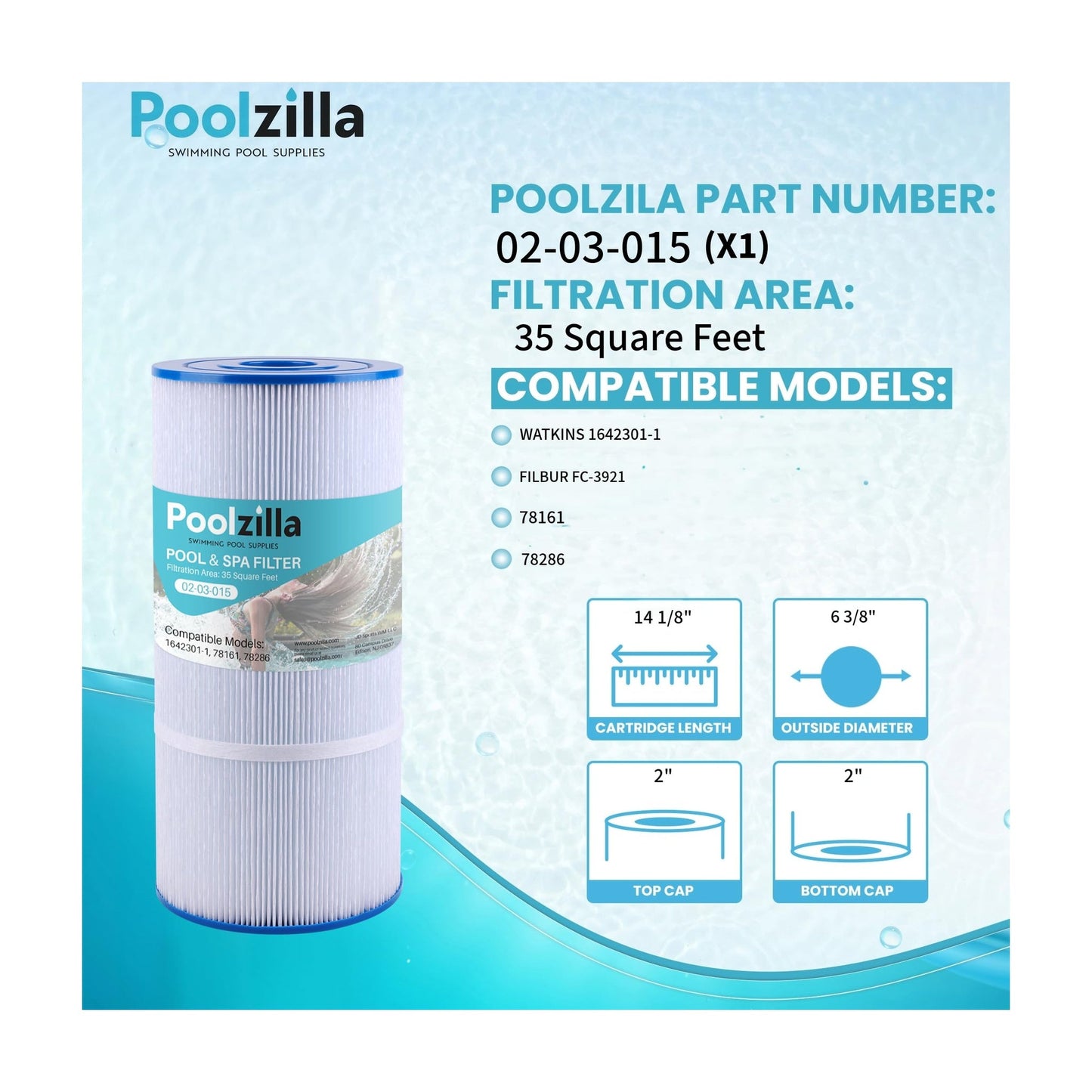 Spa Filter Cartridge for 78161 - Replaces 78286, Watkins PWK35B