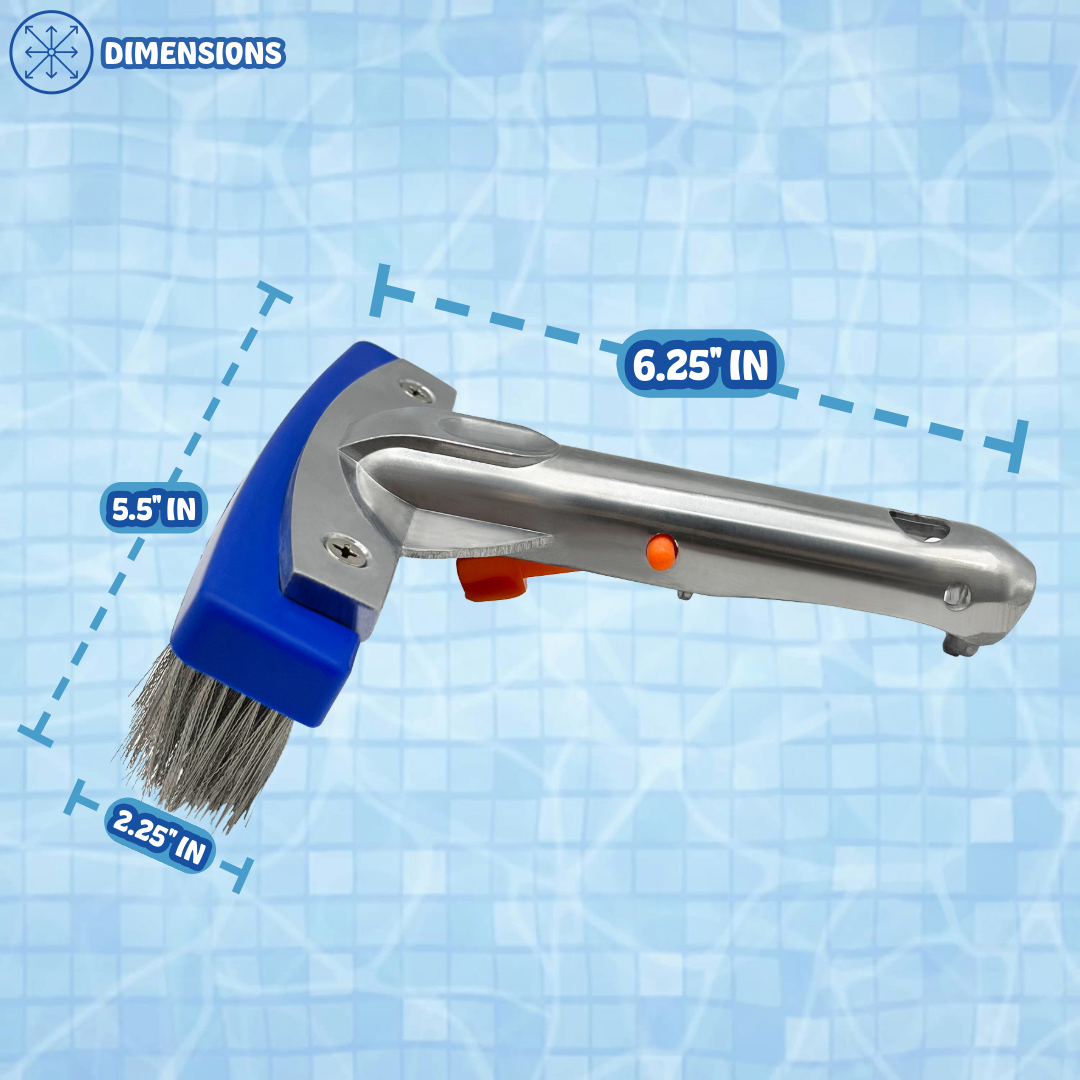 Poolzilla Hard Bristle Brush for Gunite and Concrete Pools, Not for Vinyl Use, Clean Walls and Tiles