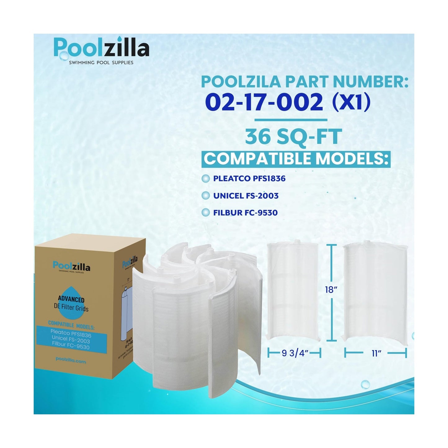 Poolzilla DE Grid Replacement - Replaces DE3600, Hayward DE3620