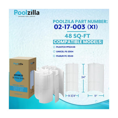 Poolzilla DE Grid Replacement - Replaces DE4800, Unicel FS-2004