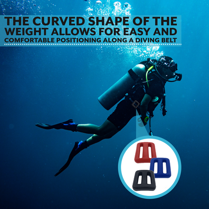 Poolzilla Diving Weight 1.1L B(1/2 Kg) for Scuba Diving, Lead Belt Weight (Red, Blue, or Black)