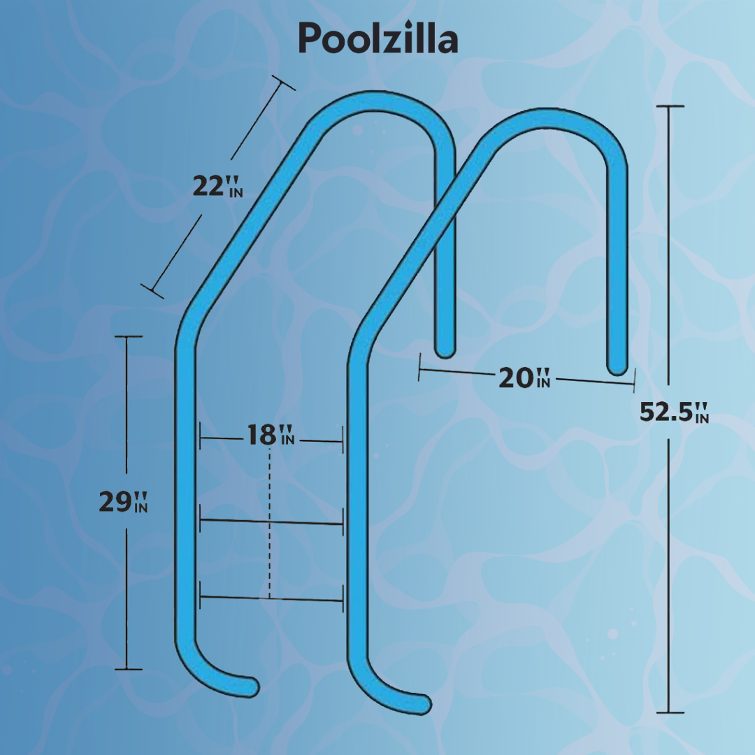 Poolzilla Salt-Friendly Stainless Steel Ladder for In-Ground Swimming Pools