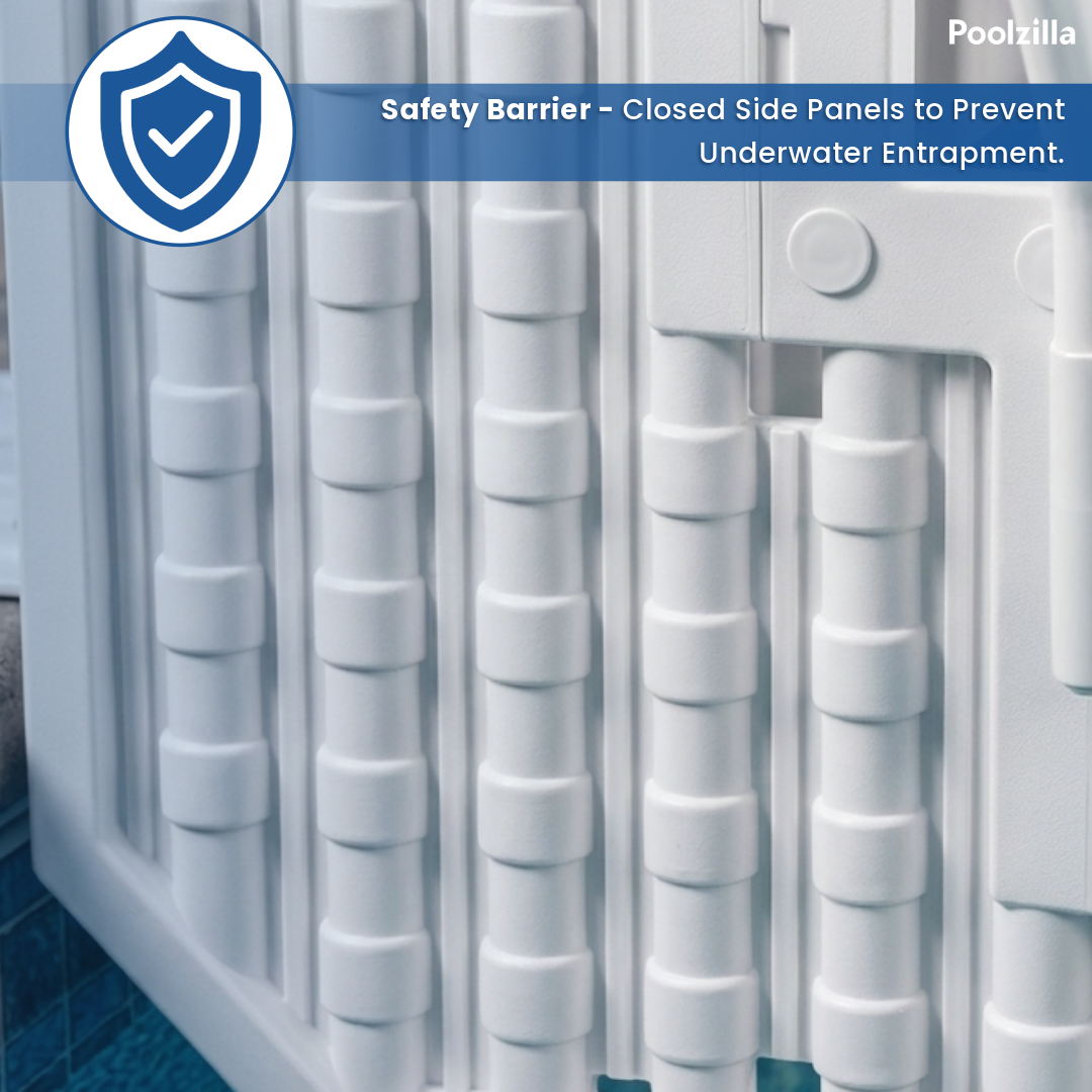 Poolzilla Step for 48’’ to 54’’ in. Above Ground Pools with Flip-up Outside Ladder