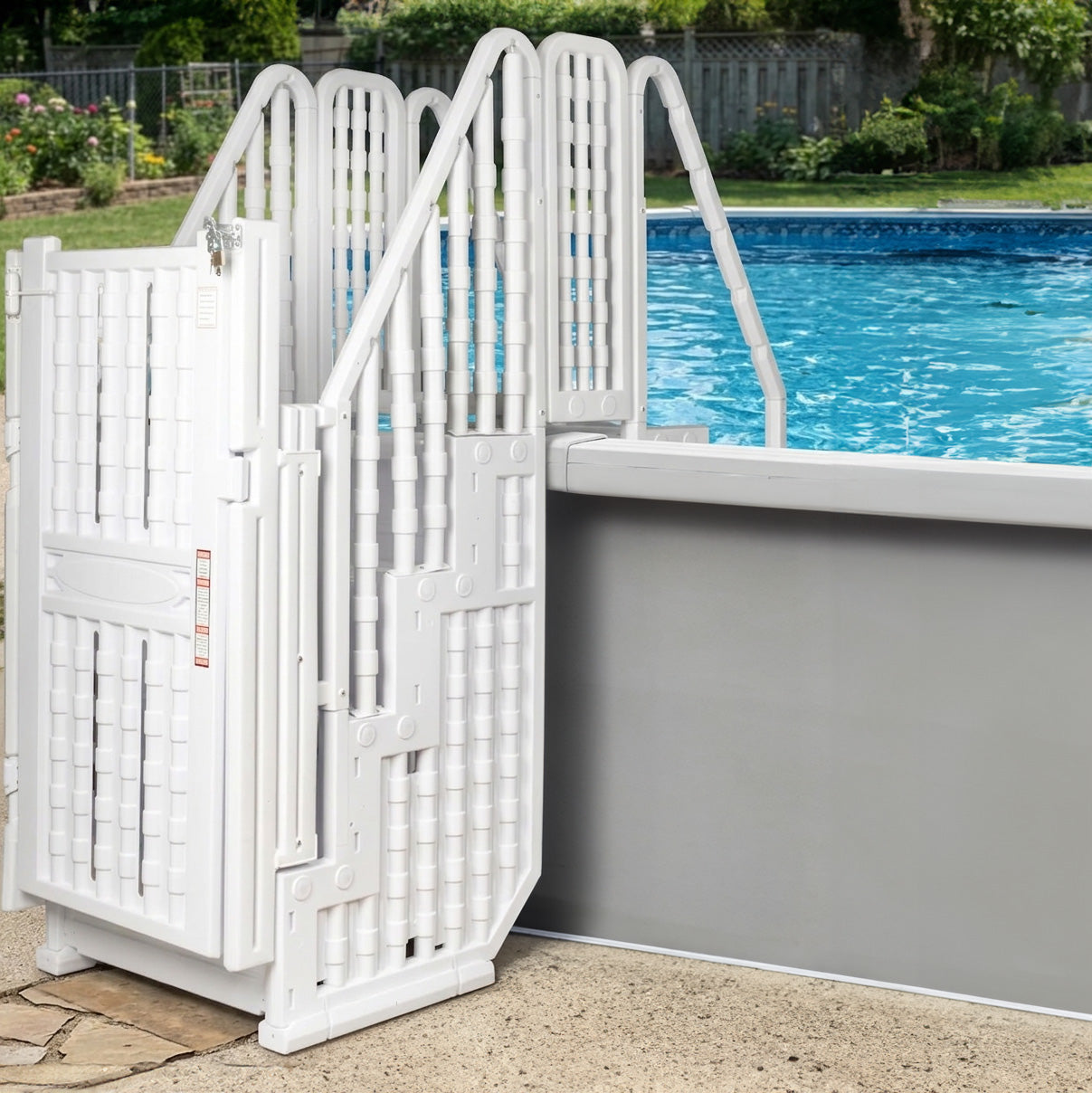 Poolzilla Premium Pool Step & Ladder System with Crossover Bridge — Fits 48"–54" Above Ground Pools