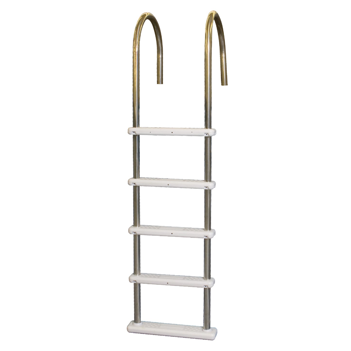 Poolzilla in-Pool Ladder - Deck Mounted Stainless Steel/Resin Entry and Exit System with Swivel Base Step, Supports up to 250 LBS - for 48’’ to 54’’ in. Swimming Pools